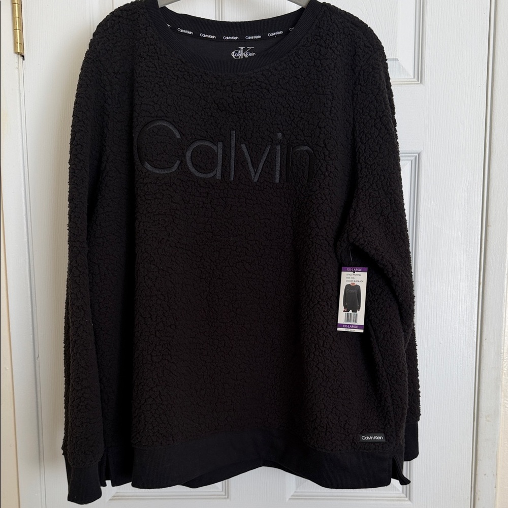 Calvin Klein Textured Black Crewneck Sweater size XXL